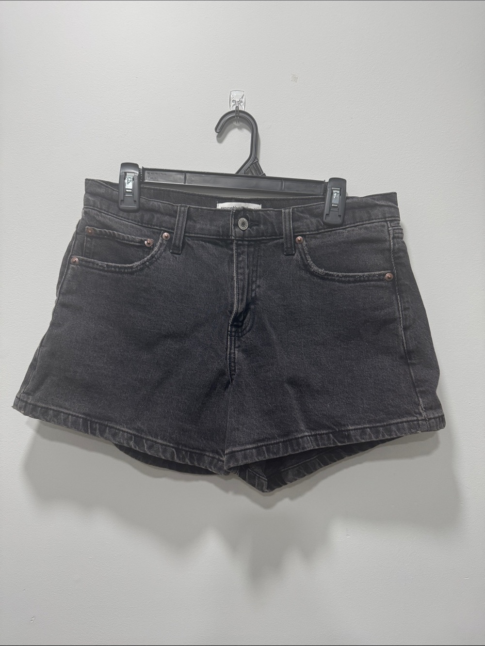 Abercrombie & Fitch Black High-Rise Denim Shorts